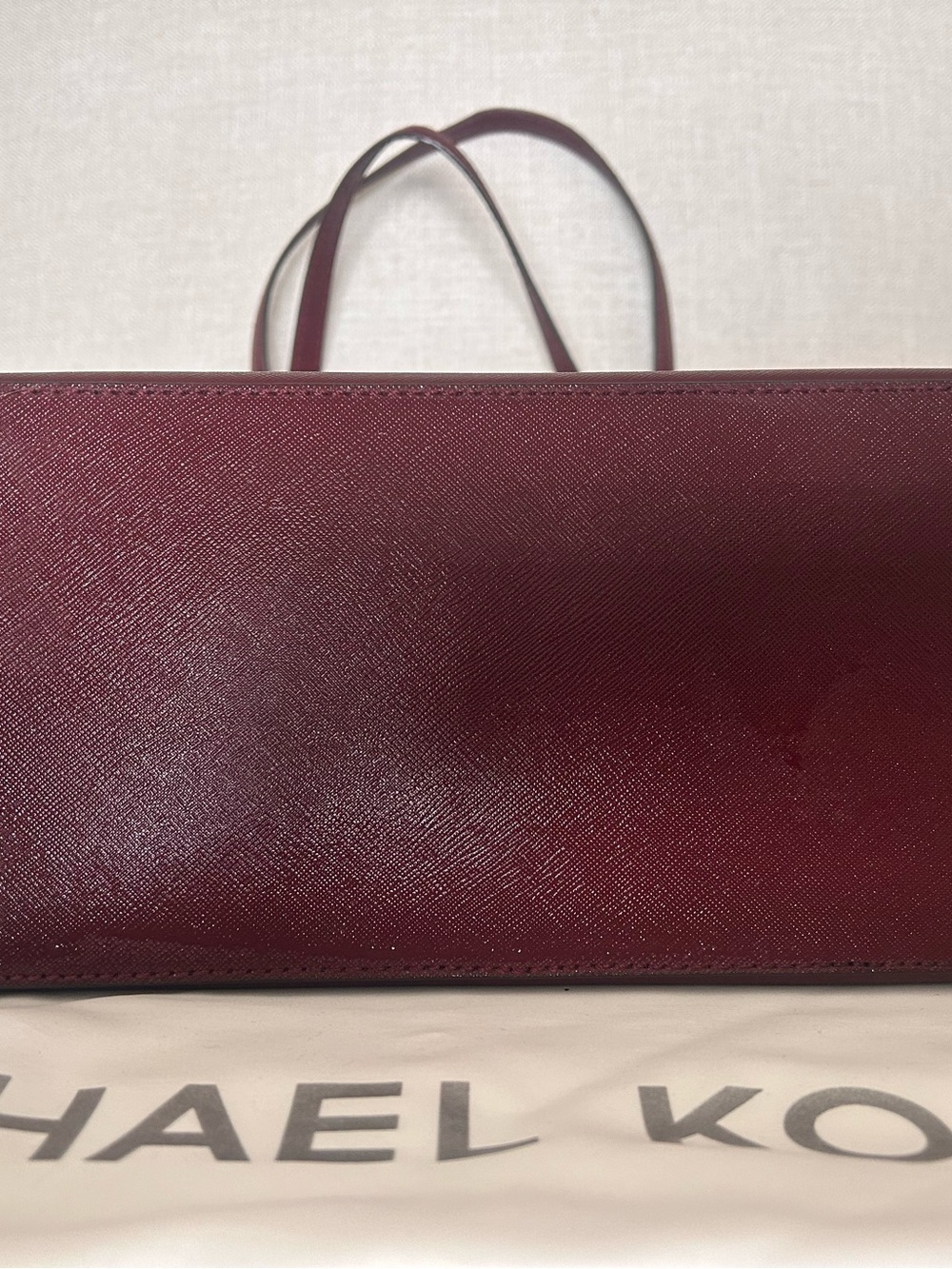 Michael Kors Jet Set Large Saffiano Leather Top Zip Tote Oxblood Burgundy - Picture 5 of 9
